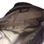Fendi Black Shearling/Leather Trim Baguette