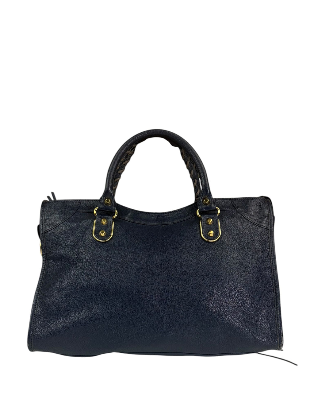 Balenciaga Navy Leather Velo Moto Two-Way Bag