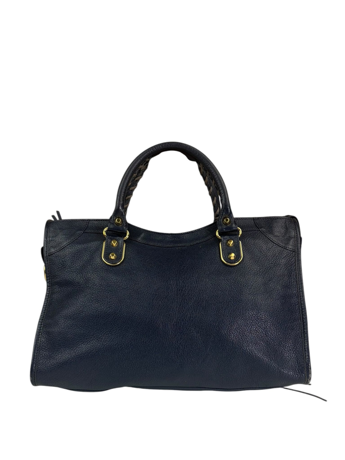 Balenciaga Navy Leather Velo Moto Two-Way Bag