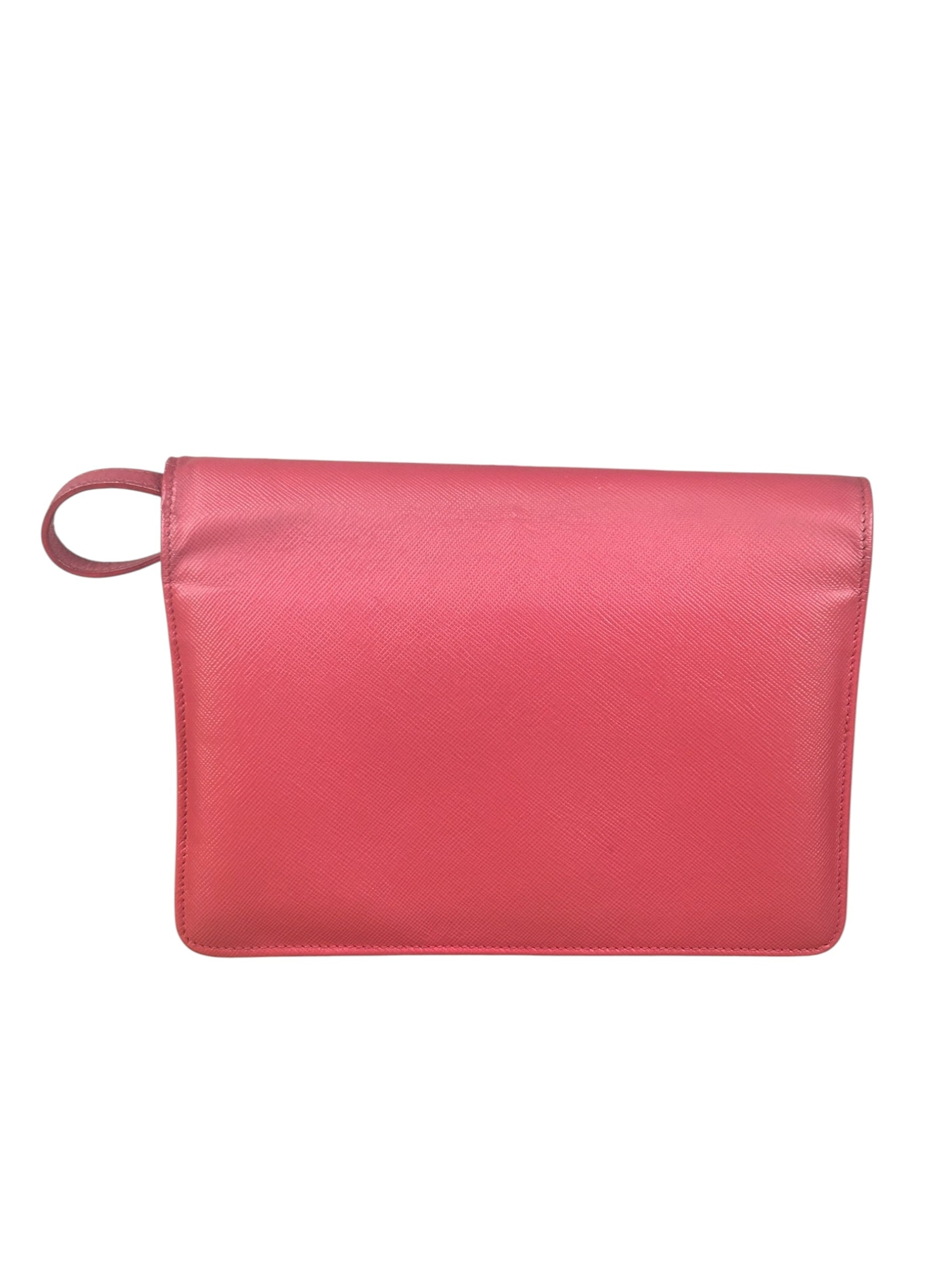 Prada Pink Saffiano Leather Pouchette