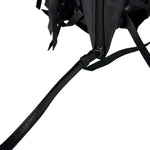 Bottega Veneta Black Leather Intercciato Woven Fringe Wristlet
