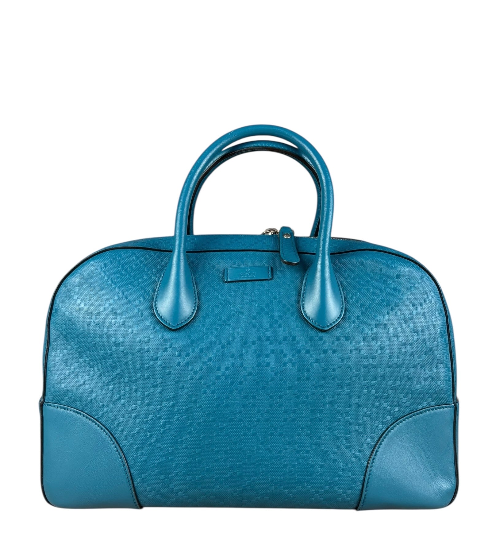 Gucci Diamante Bright Blue Leather Top Handle Bag