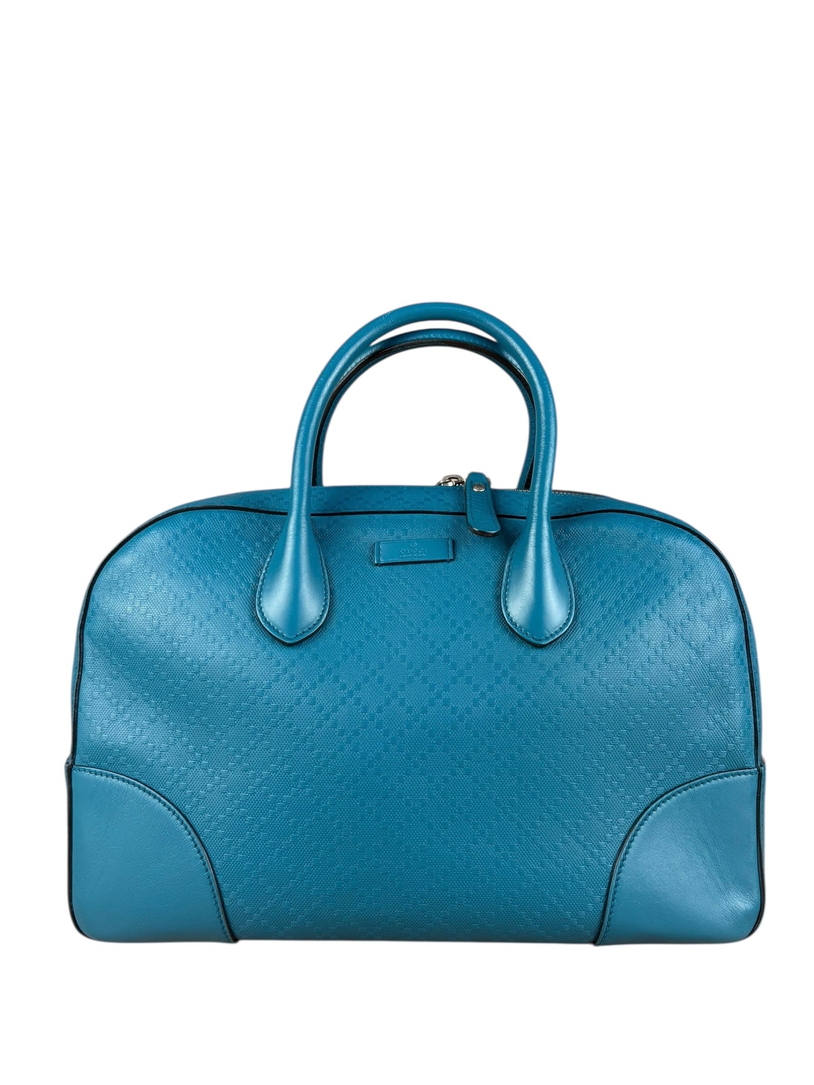 Gucci Diamante Bright Blue Leather Top Handle Bag