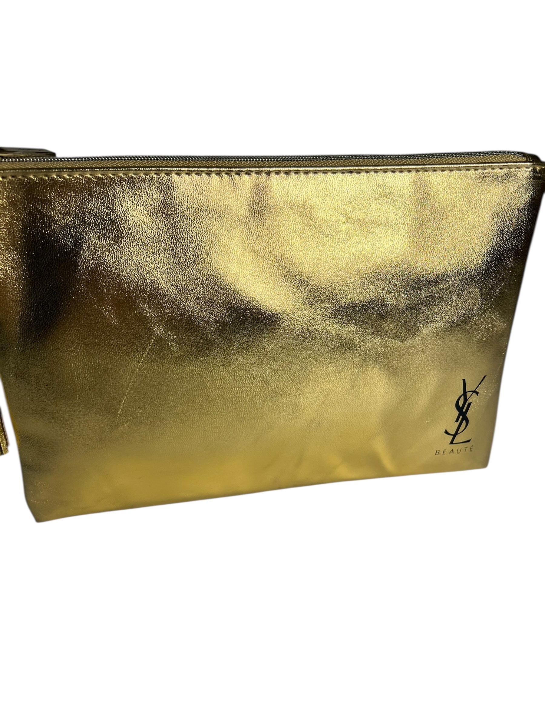 YSL Beauty Gold Makeup Zip Pouch