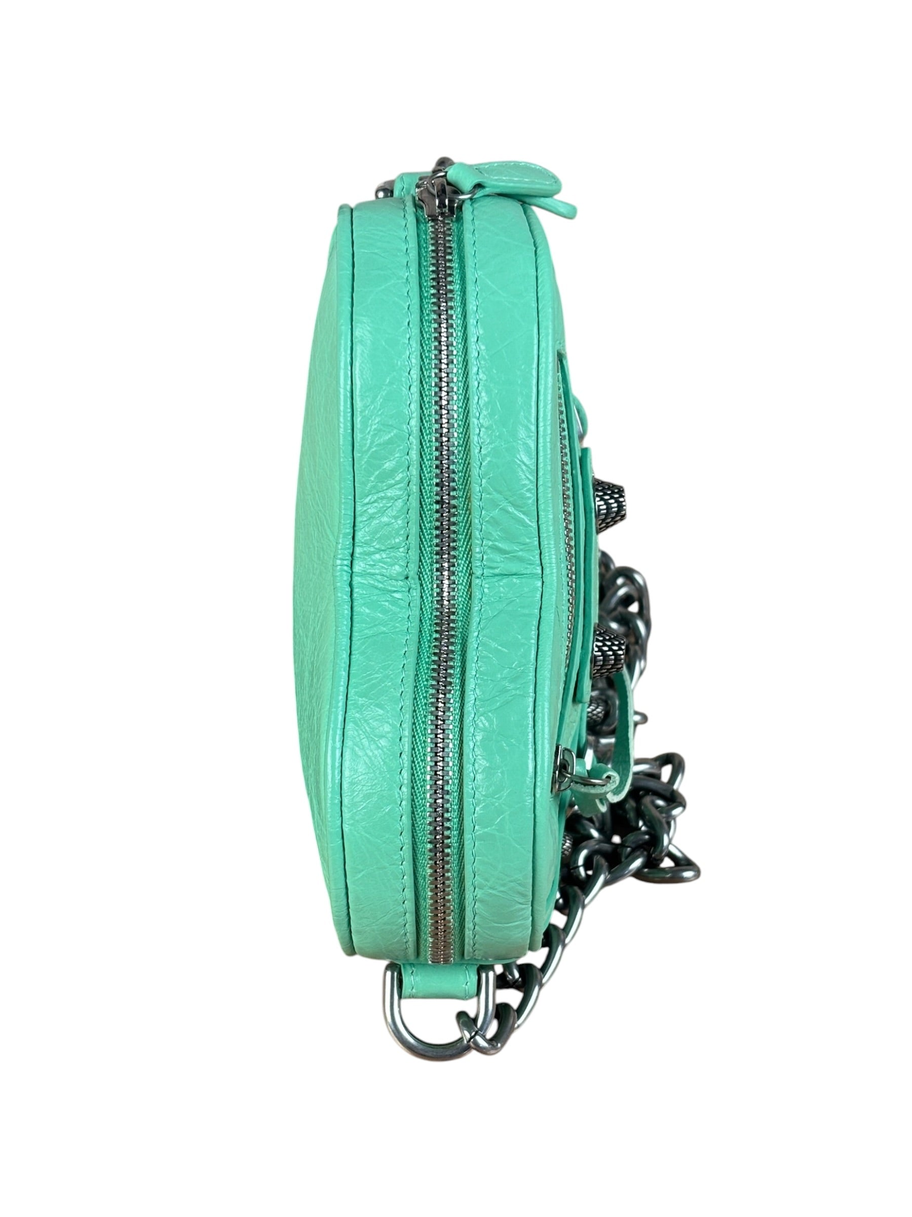 Balenciaga Green Le Cagole Heart Mini Bag