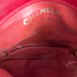Chanel Vintage Red CC Leather Chain Belt Bag 90s
