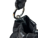 Prada Black Tessuto Nylon/Leather Trim Waves Hobo Bag