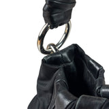 Prada Black Tessuto Nylon/Leather Trim Waves Hobo Bag