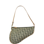 Christian Dior Vintage Olive Green Oblique Saddle Pochette