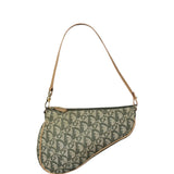 Christian Dior Vintage Olive Green Oblique Saddle Pochette