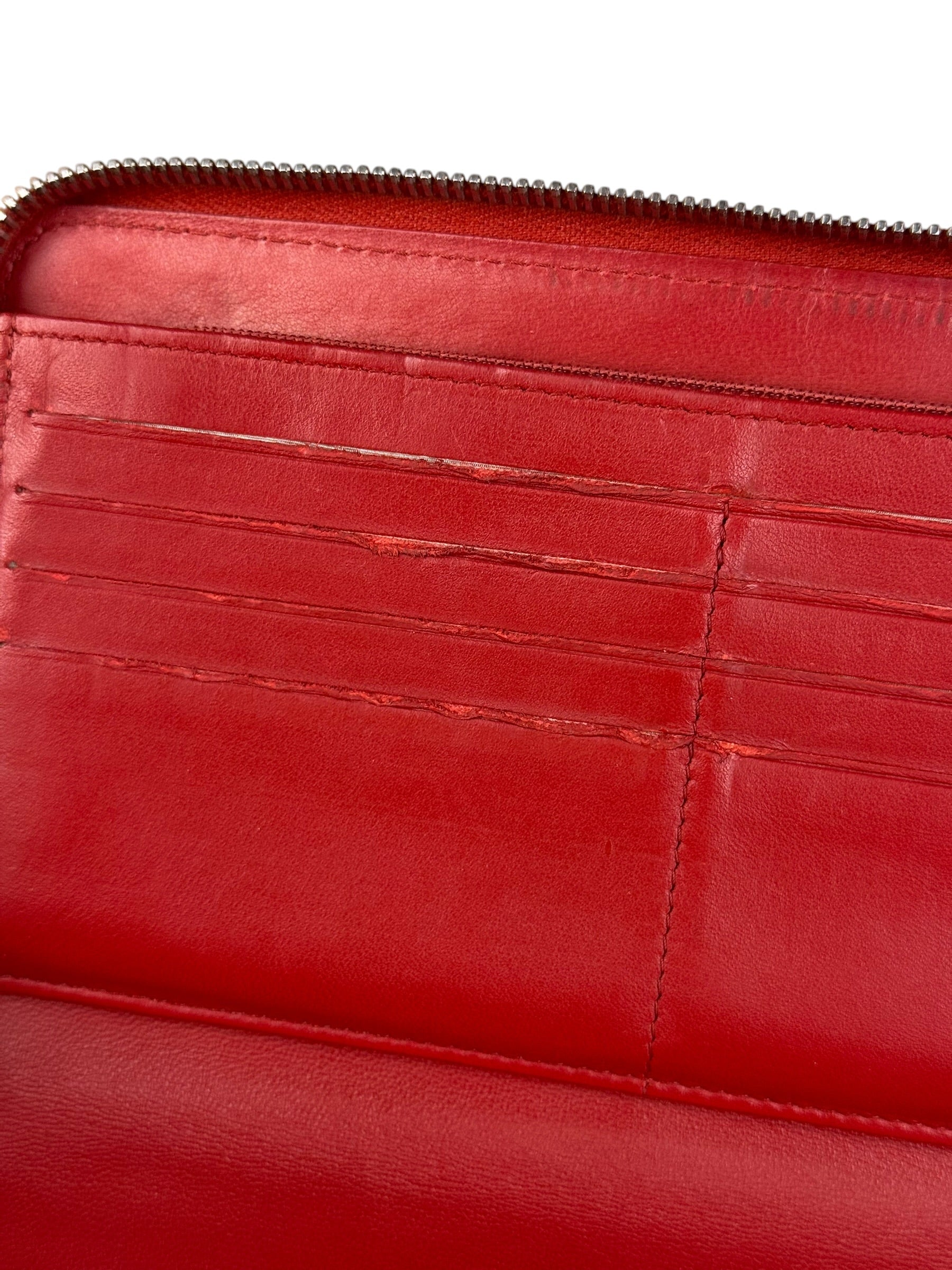 Chanel Red Quilted Leather Long Organizer Wallet 2010