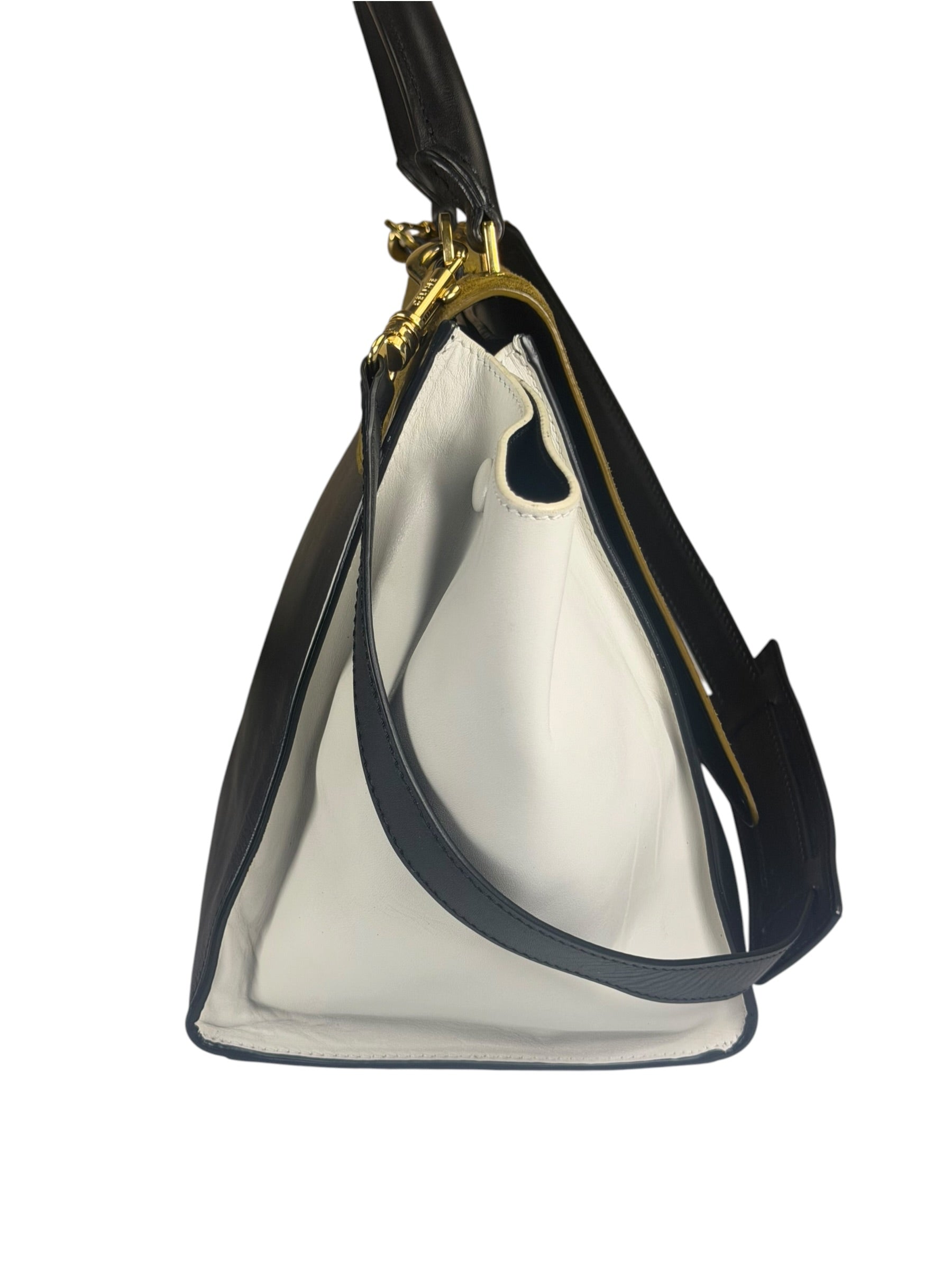 Celine Colorblock Leather/Suede Trapeze Two-Way Bag