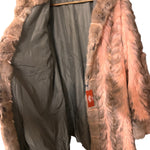 Vintage Pink/Brown Rabbit Fur Coat