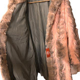 Vintage Pink/Brown Rabbit Fur Coat