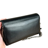 Balenciaga Black Leather Flap Wallet on Chain Bag