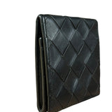 Bottega Veneta Black Intreccio Leather Coin Wallet