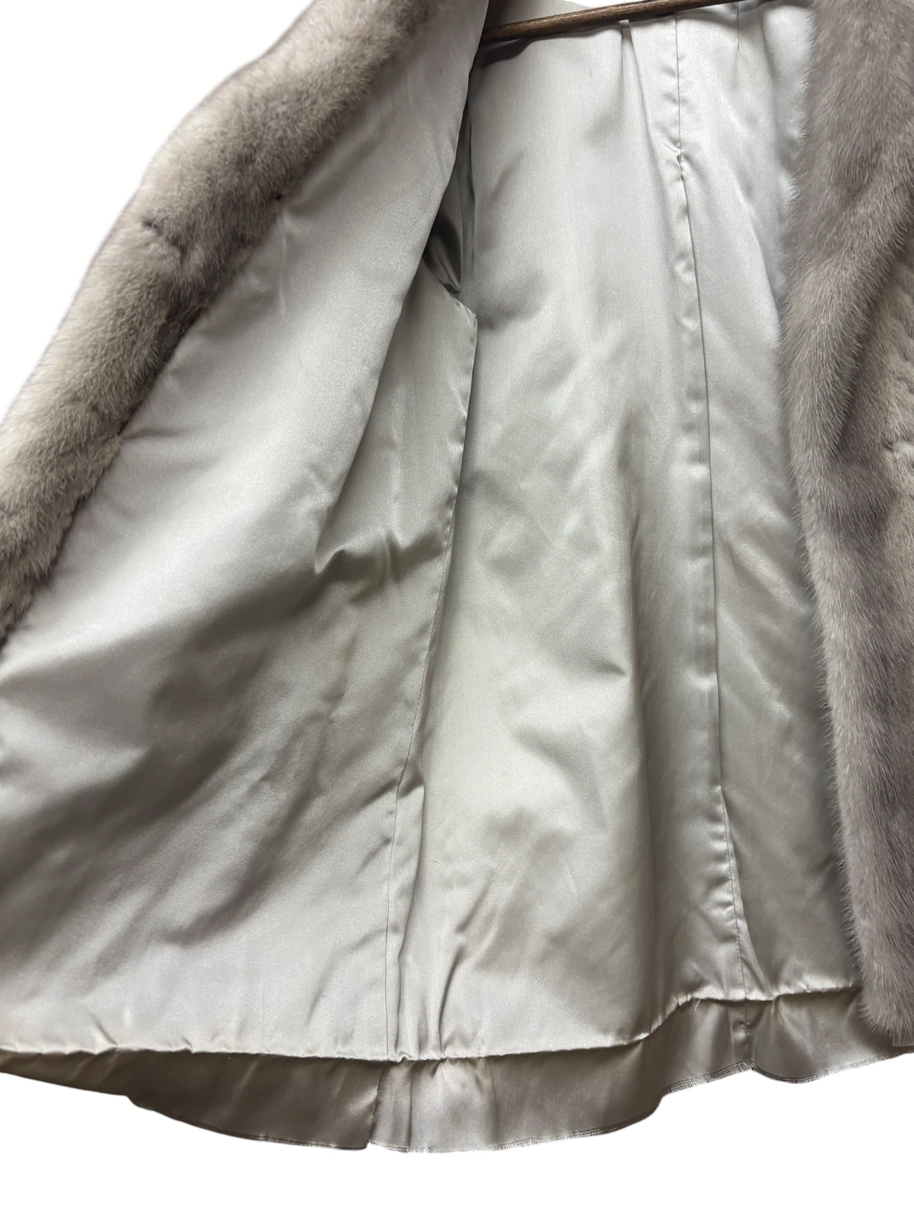 Vintage Grey Mink Chevron Fur Coat