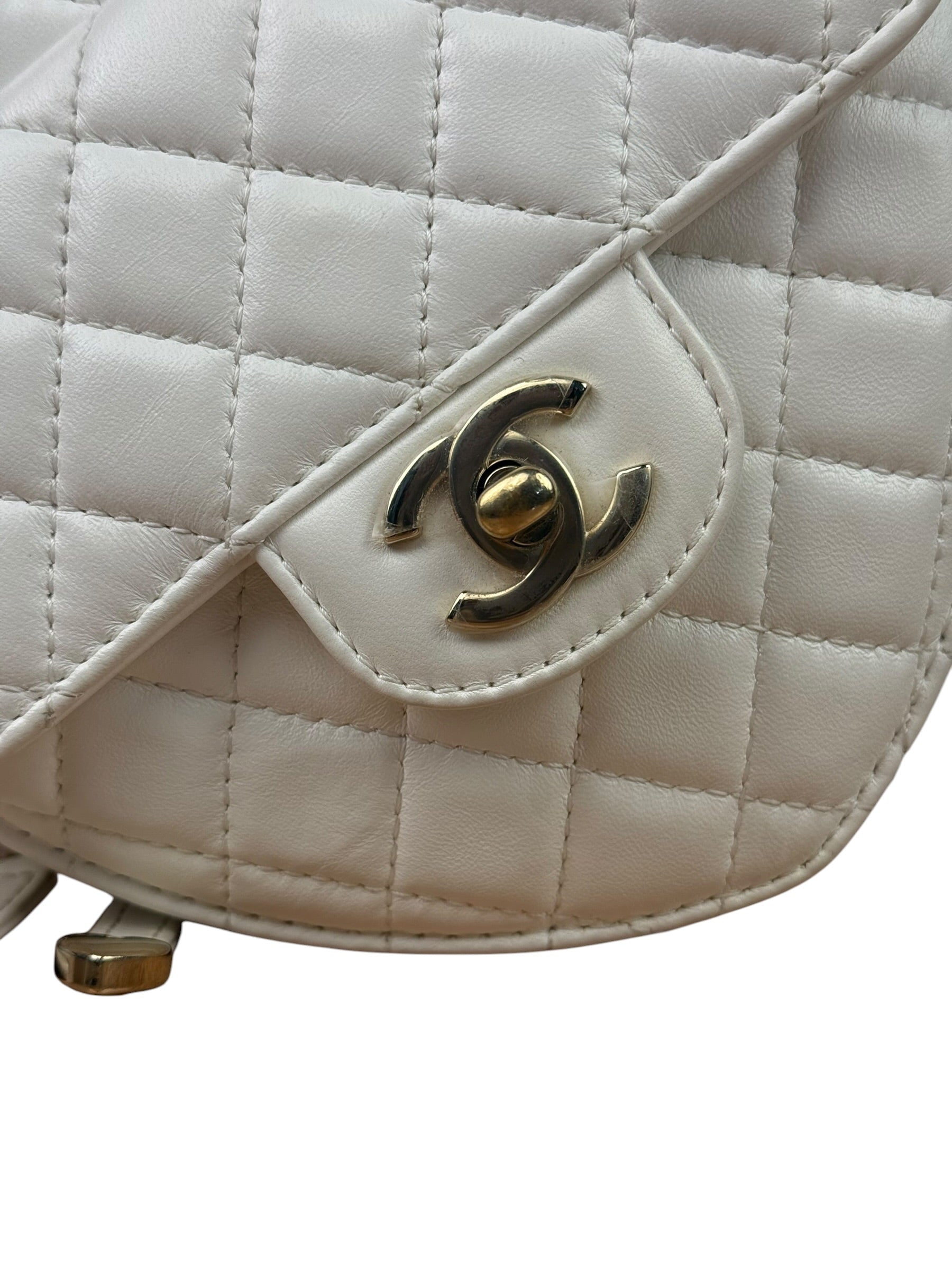 Chanel CC In Love White Quilted Leather Heart Bag 2022