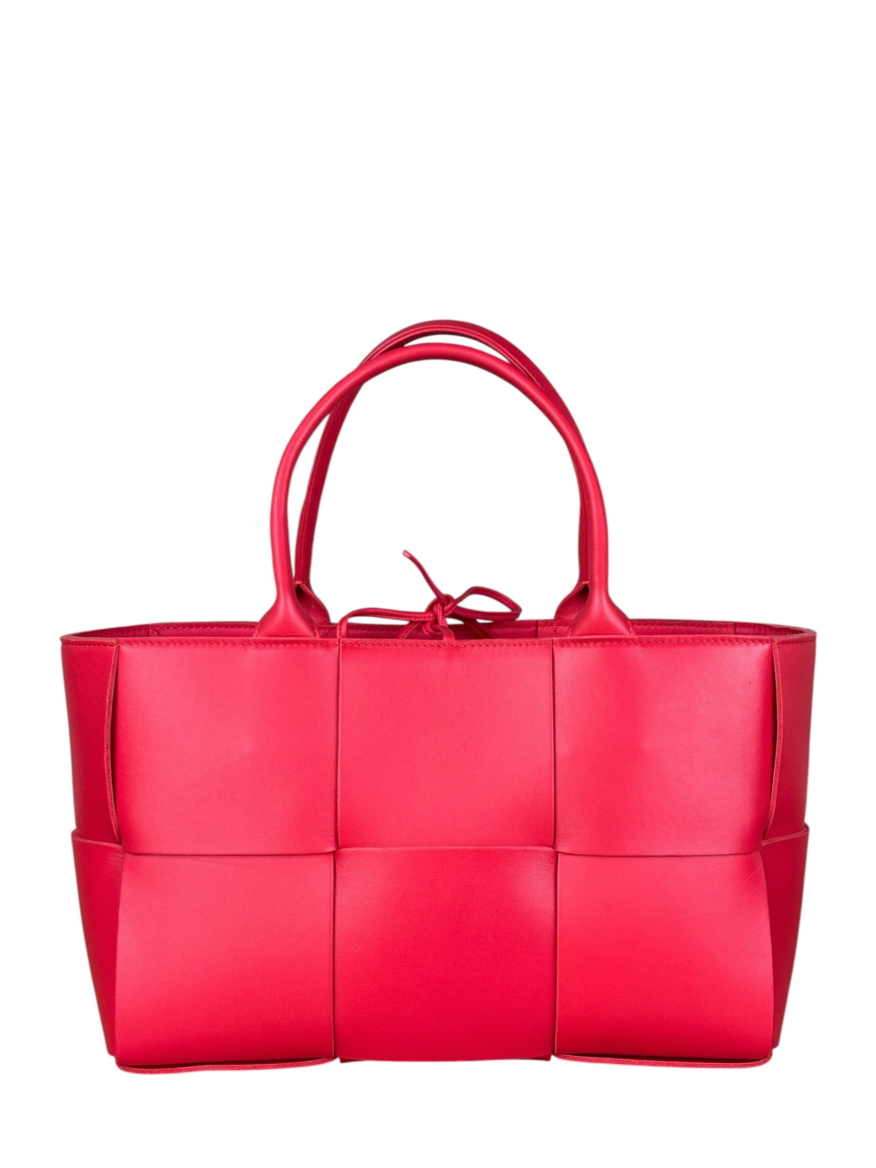 Bottega Veneta Red Leather Arco Tote Bag