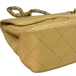 Chanel Beige Quilted Leather Two-Toned Double Flap Bag '94-'96