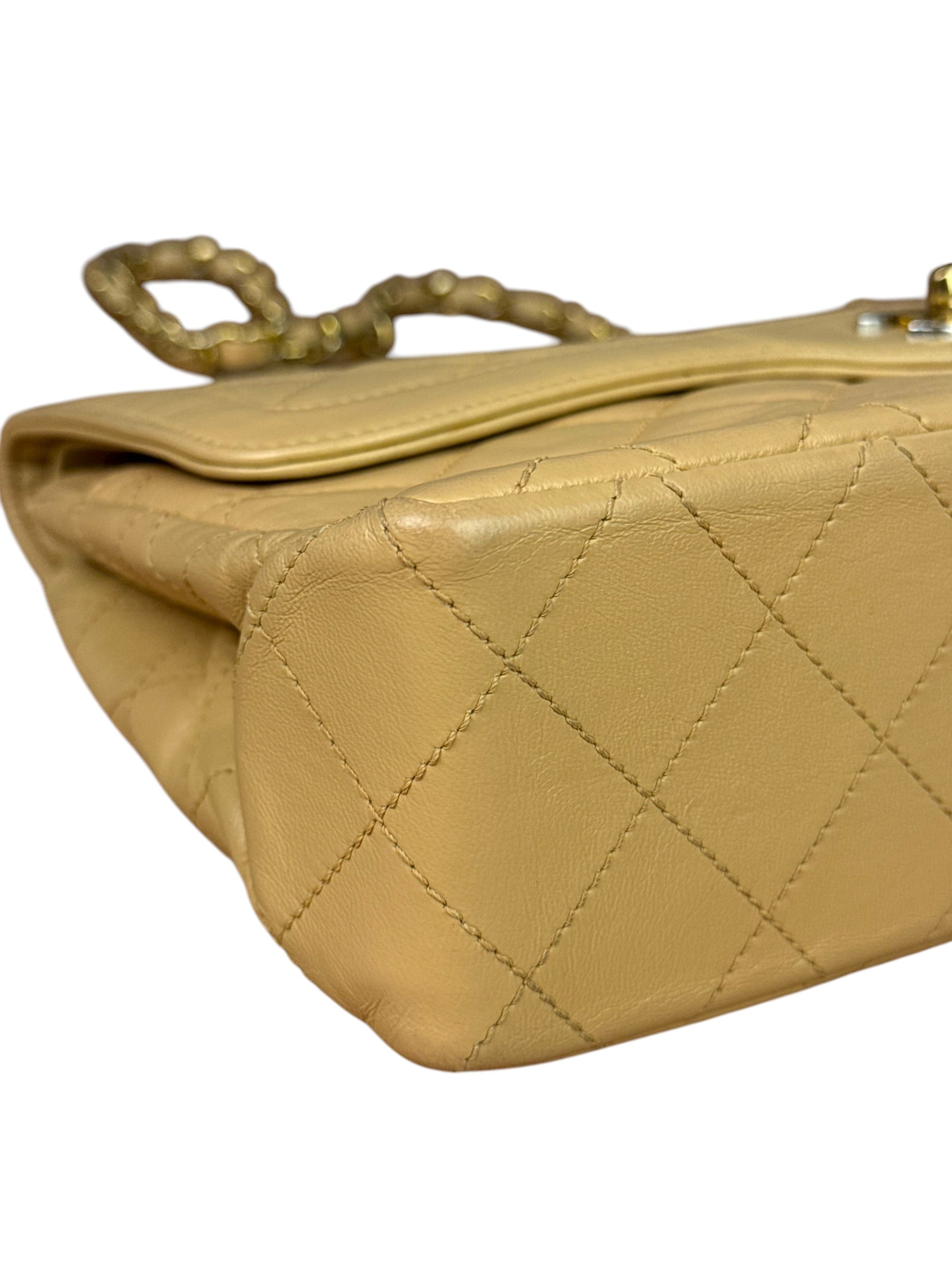 Chanel Beige Quilted Leather Two-Toned Double Flap Bag '94-'96