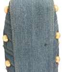 Gucci Blue Denim GG Marmont Pearl Camera Bag