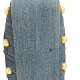 Gucci Blue Denim GG Marmont Pearl Camera Bag