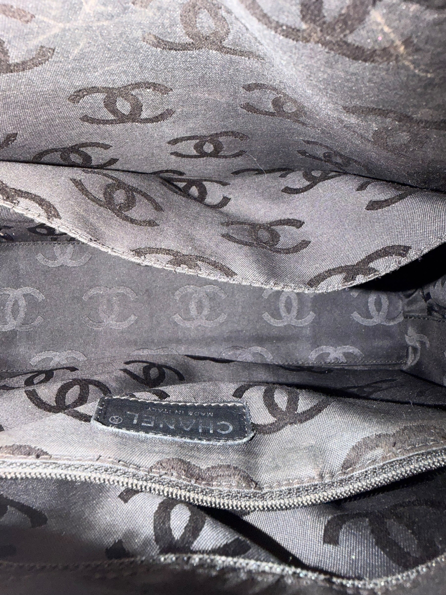 Chanel Black Leather Wild Stitch Tote Bag 2002