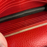 Gucci Red Leather GG Wallet on Chain Bag