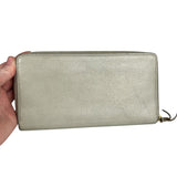 Balenciaga Grey Leather Moto Long Wallet