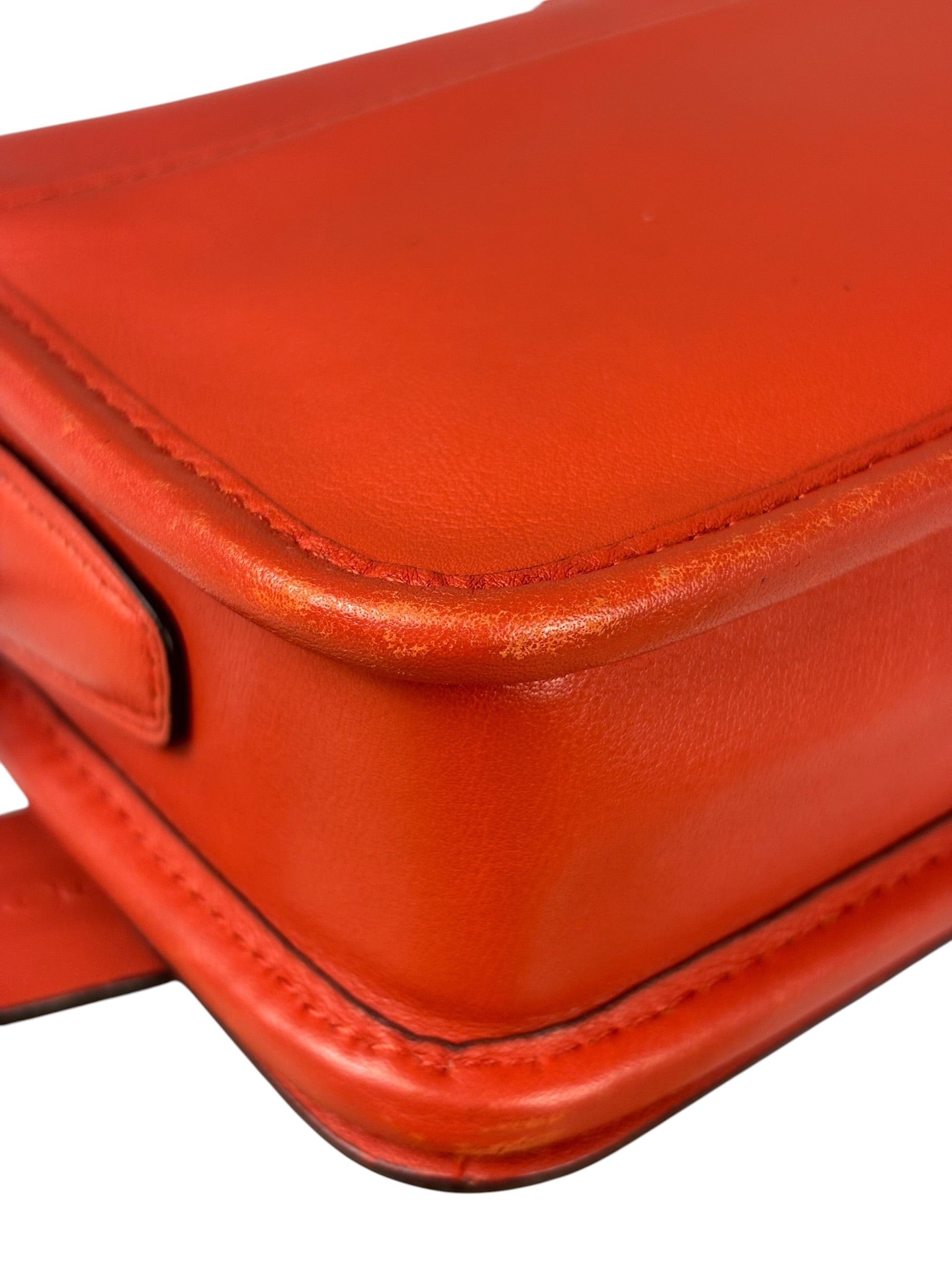 Coach Coral Red Leather Legacy Penny Shoulder Bag