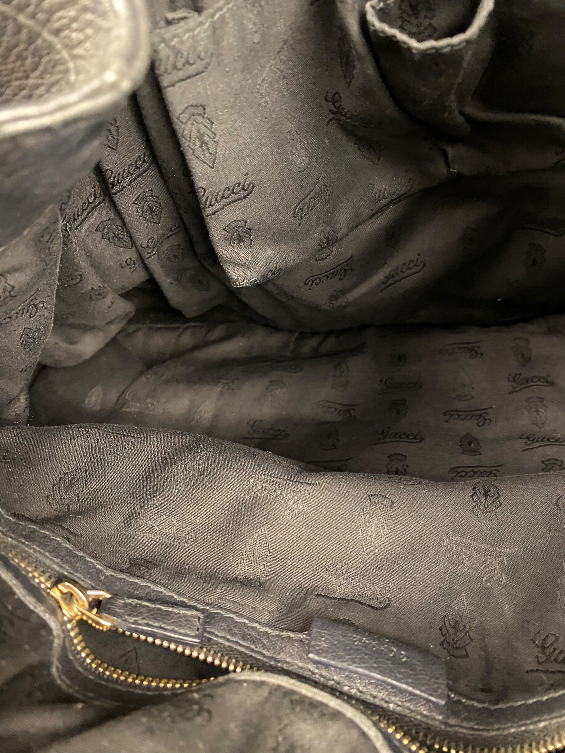 Gucci Vintage Black Leather Sienna Tote