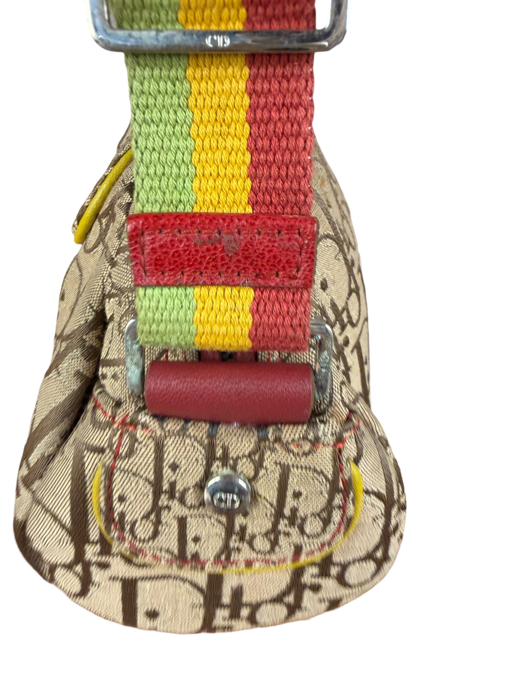 Christian Dior Vintage Trotter Canvas Rasta Crossbody Bag