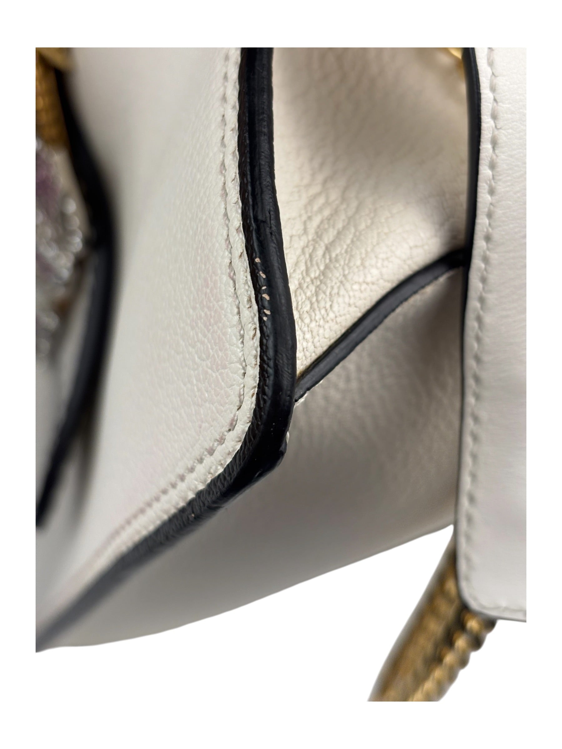 Miu Miu White Madras Ornate Crystal Jeweled Buckle Two-Way Bag