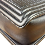 Chanel Navy Lambskin Cube Embossed XL Boy Flap 2013