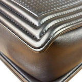 Chanel Navy Lambskin Cube Embossed XL Boy Flap 2013