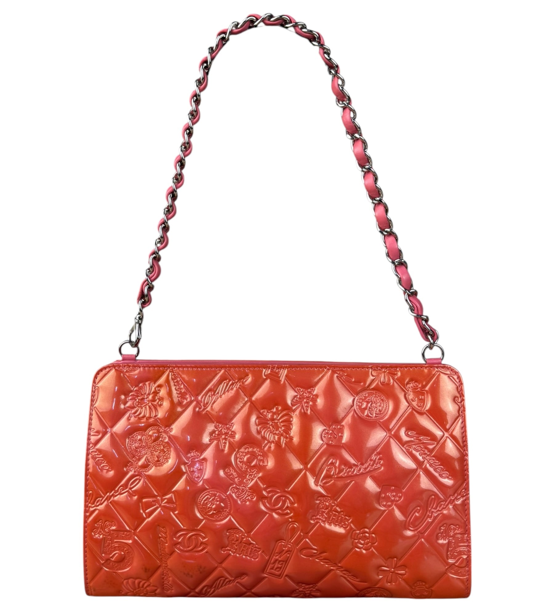 Chanel Orange Patent Lucky Symbols Pochette 2009