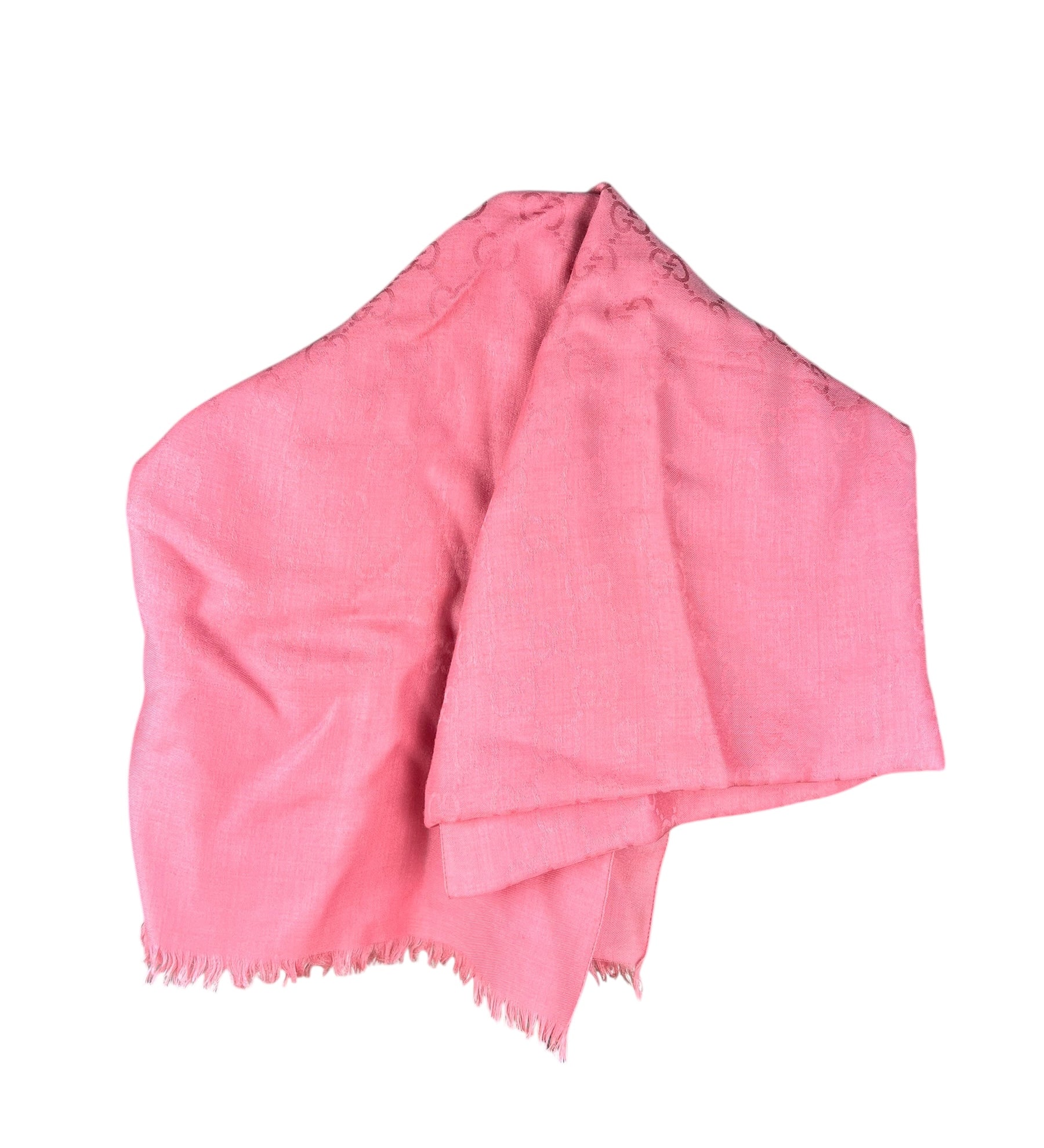 Gucci GG Pink Silk/Wool Scarf