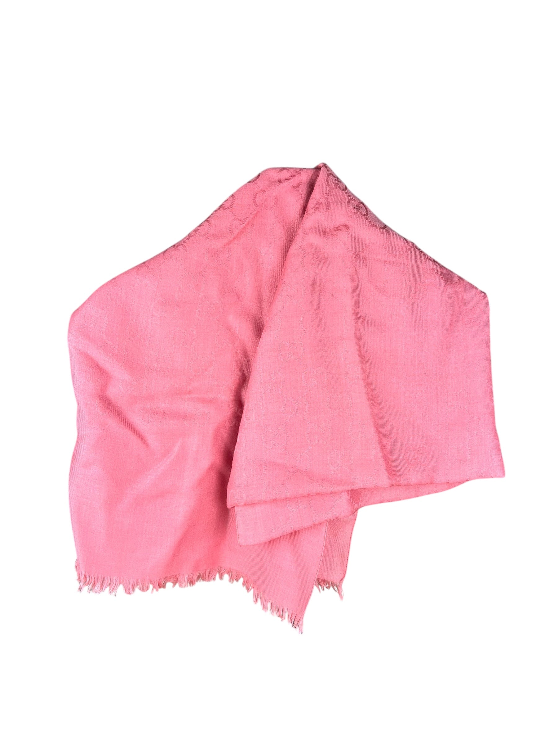 Gucci GG Pink Silk/Wool Scarf