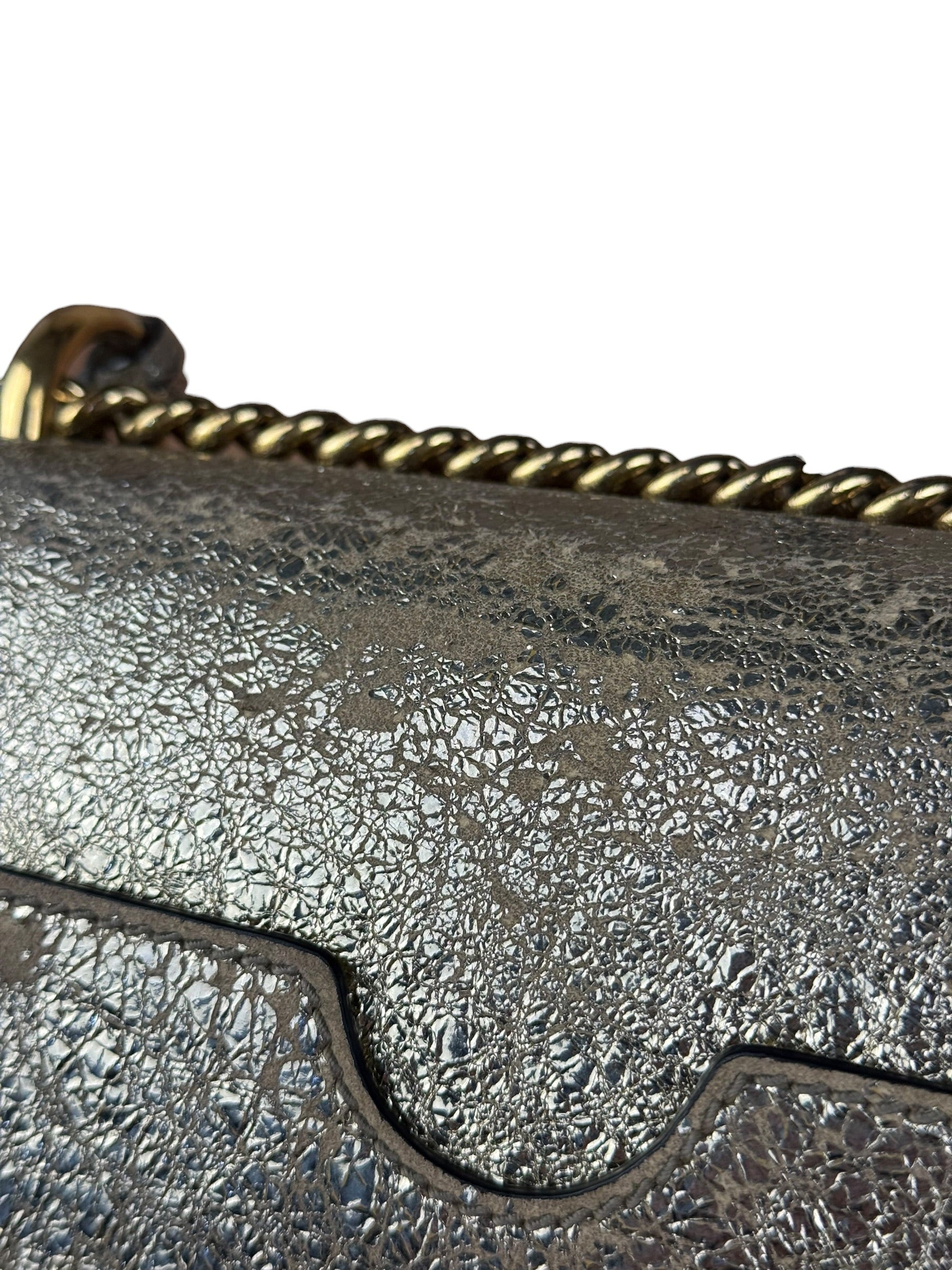 Gucci Gold Metallic Padlock Small Chain Shoulder Bag