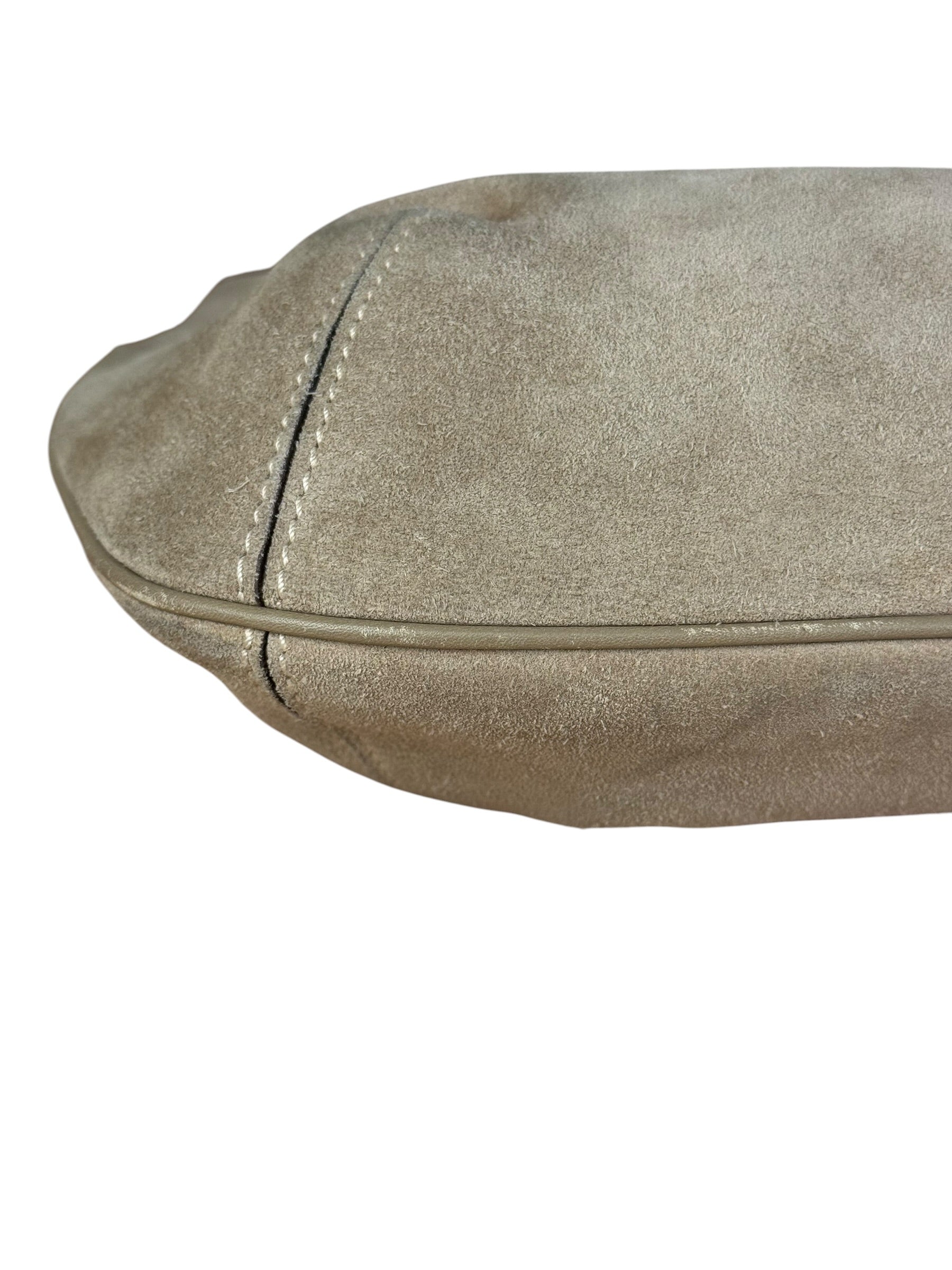Ferragamo Vintage Beige Suede Hobo Shoulder Bag