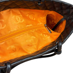 Chanel Brown Quilted Leather Cambon Ligne Shoulder Tote 2004