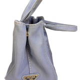 Prada Light Blue Canapa Canvas Two-Way Tote