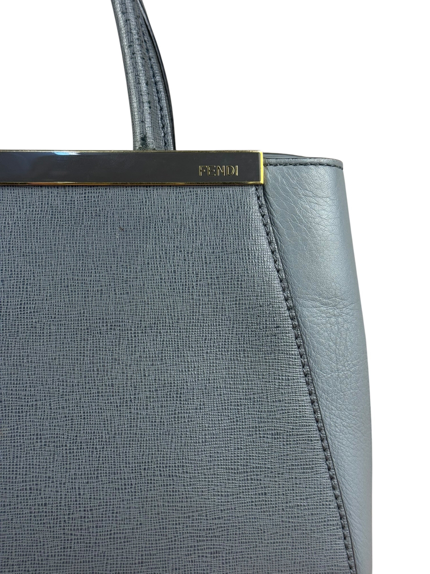 Fendi Grey Leather 2Jours Tote/Hand Bag