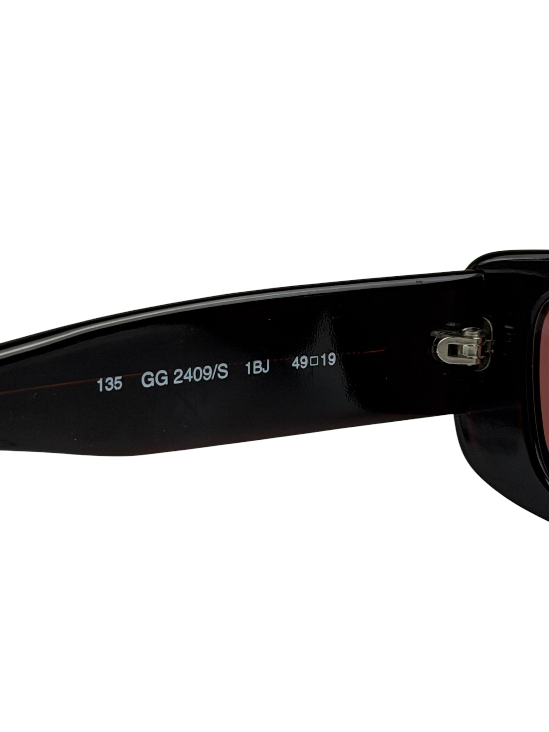 Gucci Maroon Rectangle Frame Sunglasses