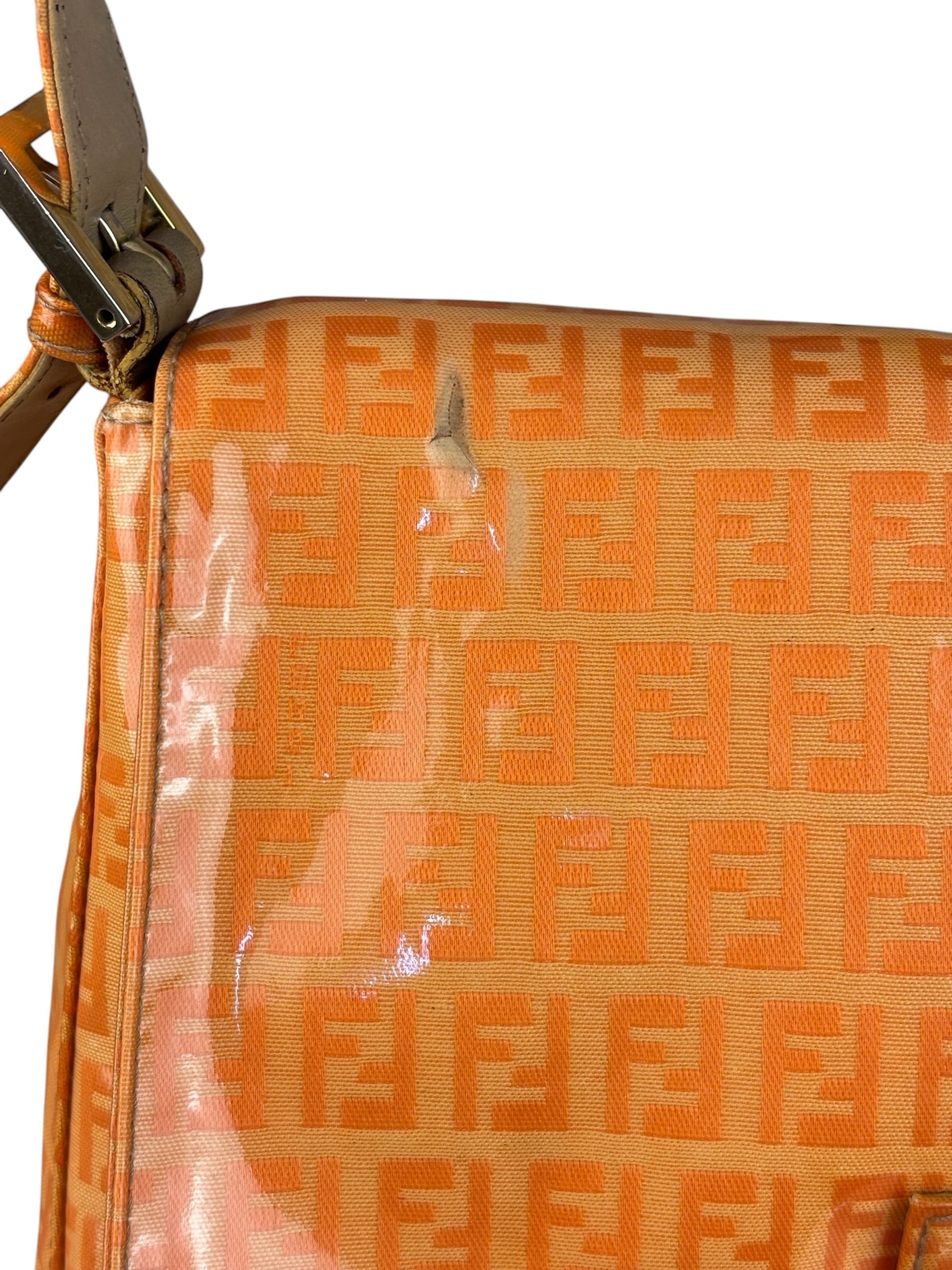 Fendi Orange Vinyl Mamma Baguette