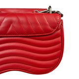 Louis Vuitton Red Leather New Wave Chain Flap Bag MM