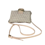 Fendi Pastel Pink Leather Trim Zucca Flap Vitello Tube Messenger Bag