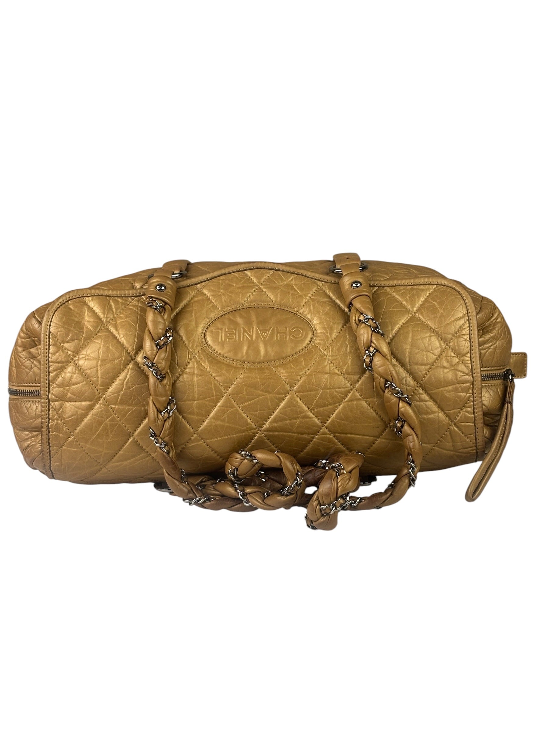 Chanel Gold Quilted Lambskin Lady Braid Flap Bag 2005