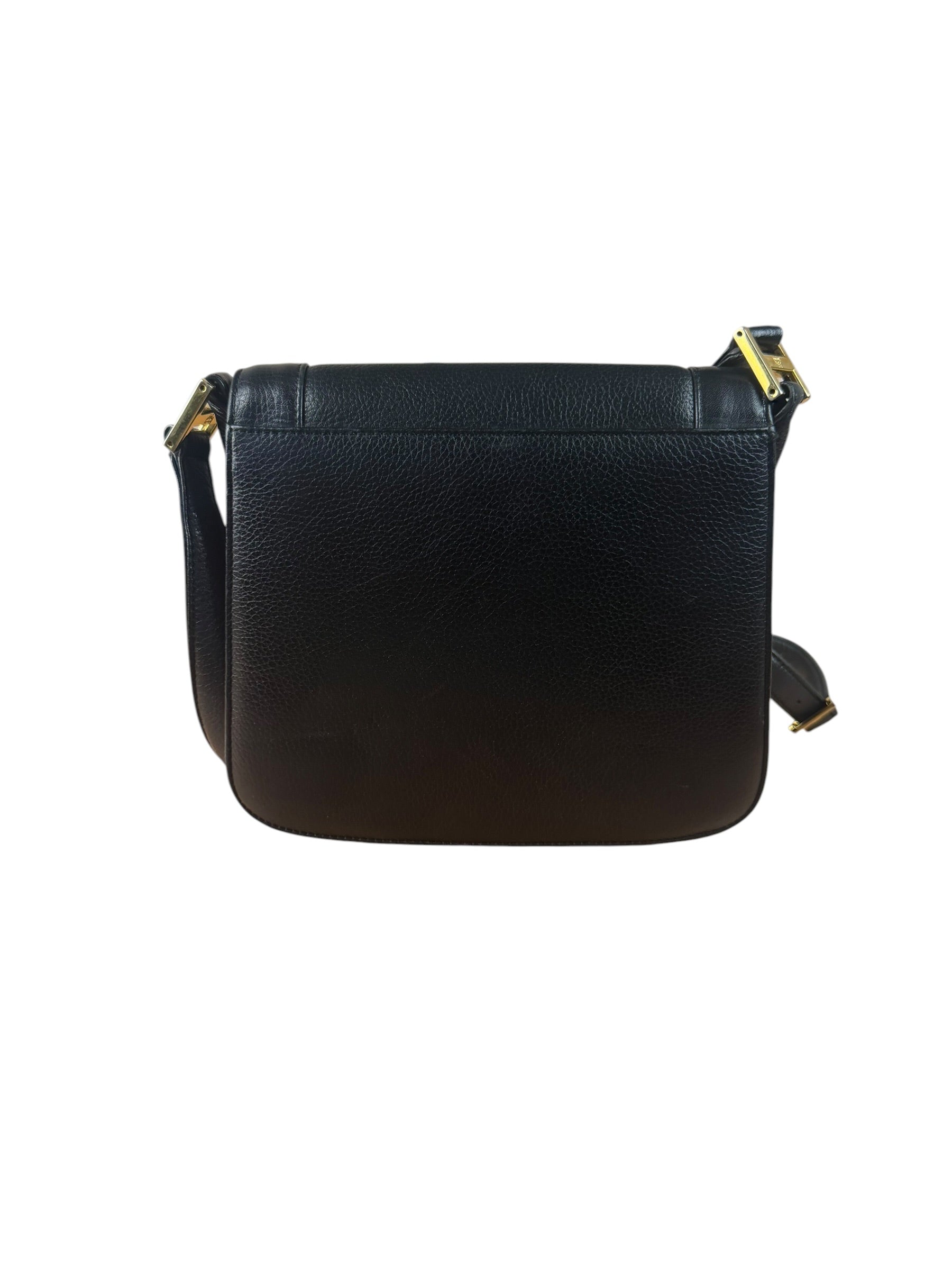 MCM Vintage Black Leather Crossbody Bag